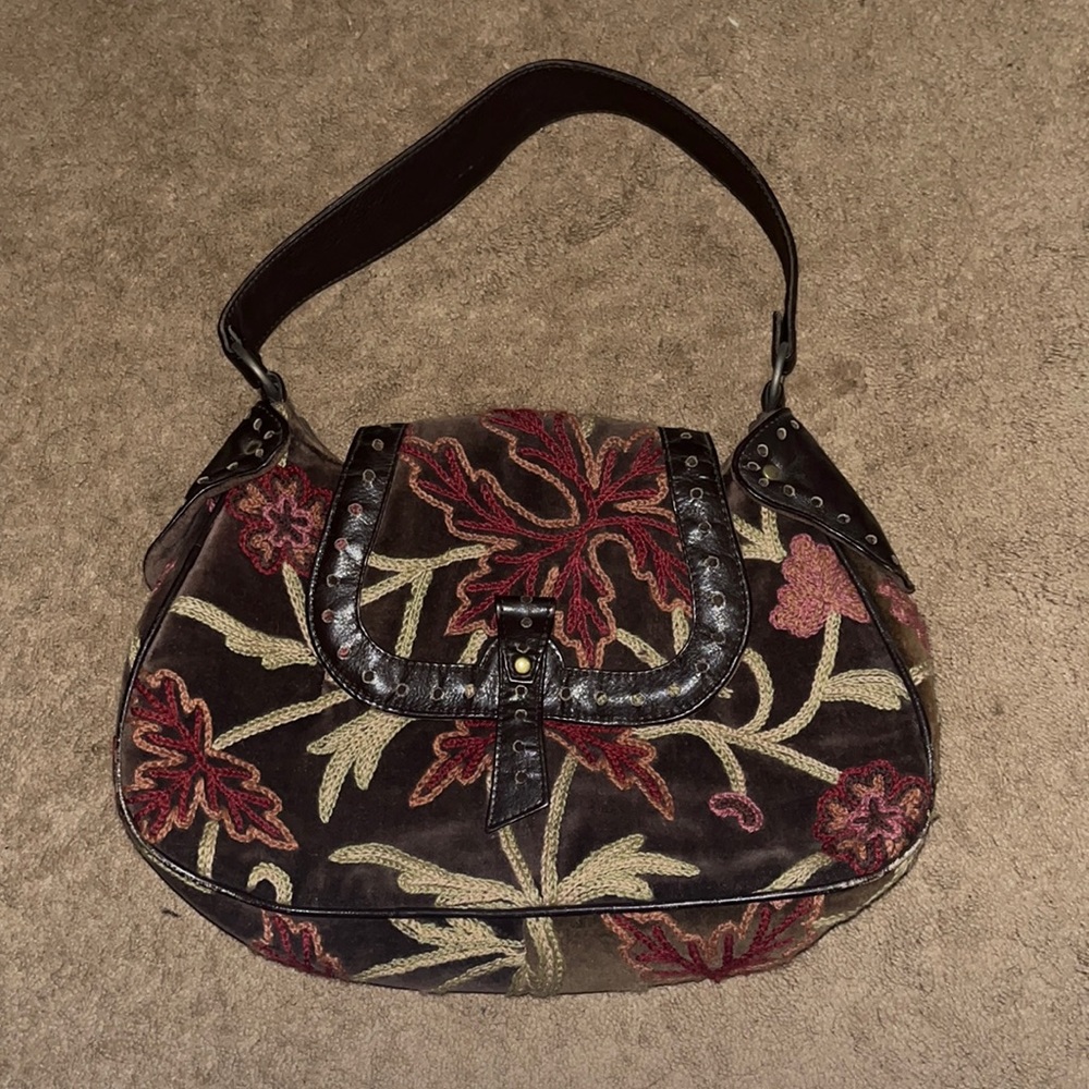 Beautiful Velvet and Krewel-work handbag